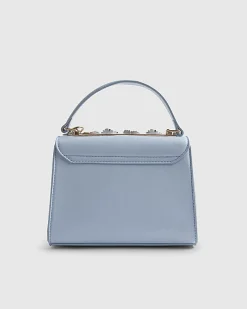 Blue Mini 3D Flower Charm Tote Bag