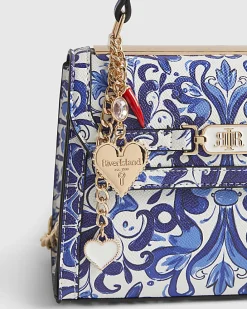 Blue Mini Floral Tote Cross Body Bag