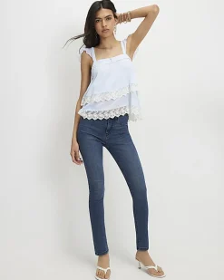 Blue Molly Mid Rise Sculpt Skinny Jeans