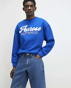 Blue Oversized Fit Penrose Sweatshirt