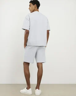 Blue Oversized Fit T-Shirt And Shorts Set