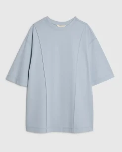 Blue Oversized Seam Front T-shirt