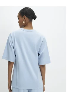 Blue Oversized Seam Front T-shirt
