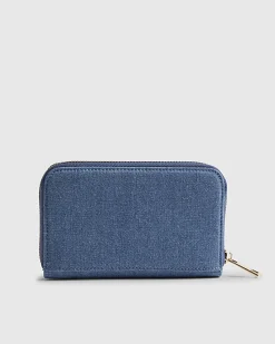 Blue Paisley Print Embroidered Purse