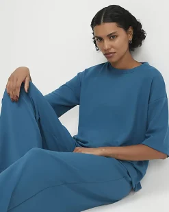 Blue Premium Short Sleeve Boxy T-shirt