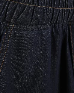 Blue Pull On Barrel Leg Jeans