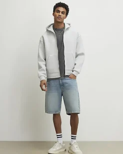Blue Regular Fit Denim Shorts