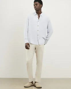 Blue Regular Fit Linen Blend Shirt