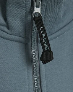 Blue Regular Fit Nylon Funnel Sweatshirt