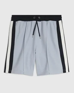 Blue Regular Fit Pique Taped Shorts