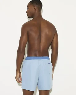 Blue Regular Length Colour Block Swim Shorts