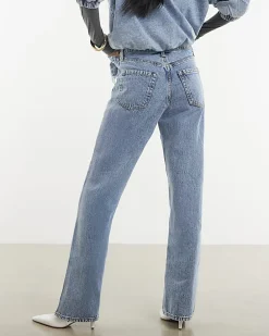 Blue Relaxed Straight Jeans