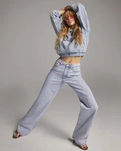 Blue Relaxed Straight Leg Jeans