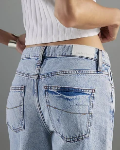 Blue Relaxed Straight Leg Jeans