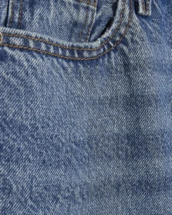 Blue Relaxed Straight Ripped Jeans