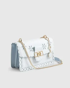 Blue Scalloped Edge Shoulder Bag
