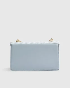 Blue Scalloped Edge Shoulder Bag