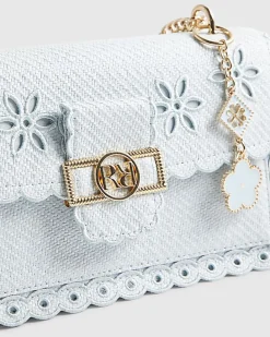 Blue Scalloped Edge Shoulder Bag