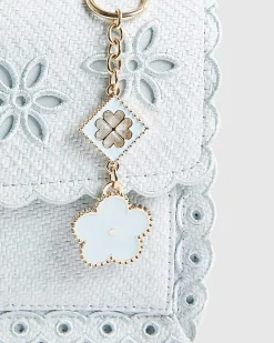 Blue Scalloped Edge Shoulder Bag