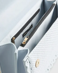 Blue Scalloped Edge Shoulder Bag