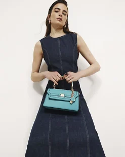 Blue Sculpt Bodycon Denim Midi Dress