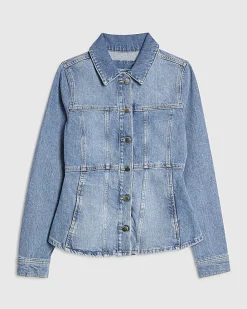 Blue Seamed Denim Jacket