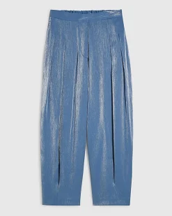 Blue Shimmer Balloon Leg Trousers
