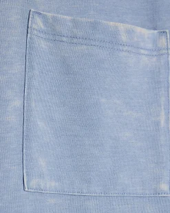 Blue Short Sleeve Burnout Pocket T-shirt