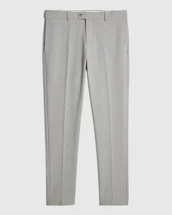 Blue Skinny Fit Micro Check Suit Trousers