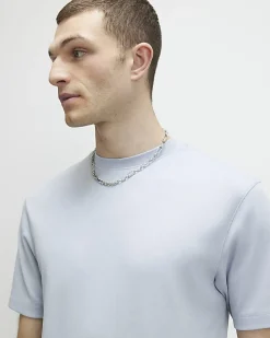 Blue Slim Fit Crew Neck T-Shirt