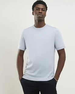 Blue Slim Fit Essential Knit T-shirt