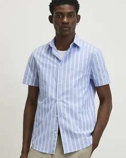 Blue Slim Fit Stripe Shirt