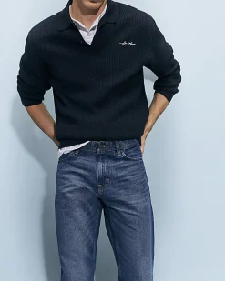 Blue Straight Leg Jeans