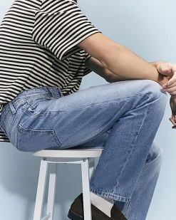 Blue Straight Leg Jeans