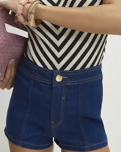Blue Stretch Hotpant Denim Shorts