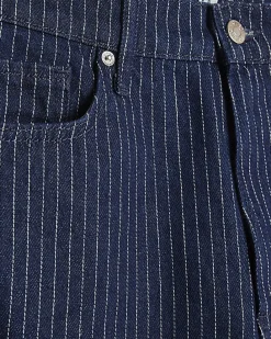 Blue Stripe Relaxed Straight Jeans