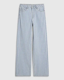 Blue Stripe Relaxed Straight Leg Jeans