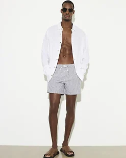 Blue Stripe Swim Shorts
