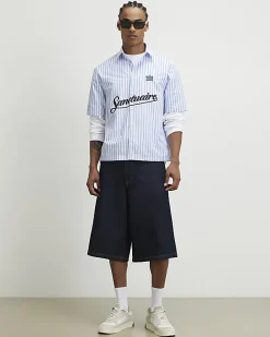 Blue Striped Sanctuaire Badged Shirt