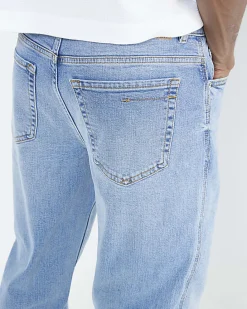 Blue Tapered Fit Stretch Jeans