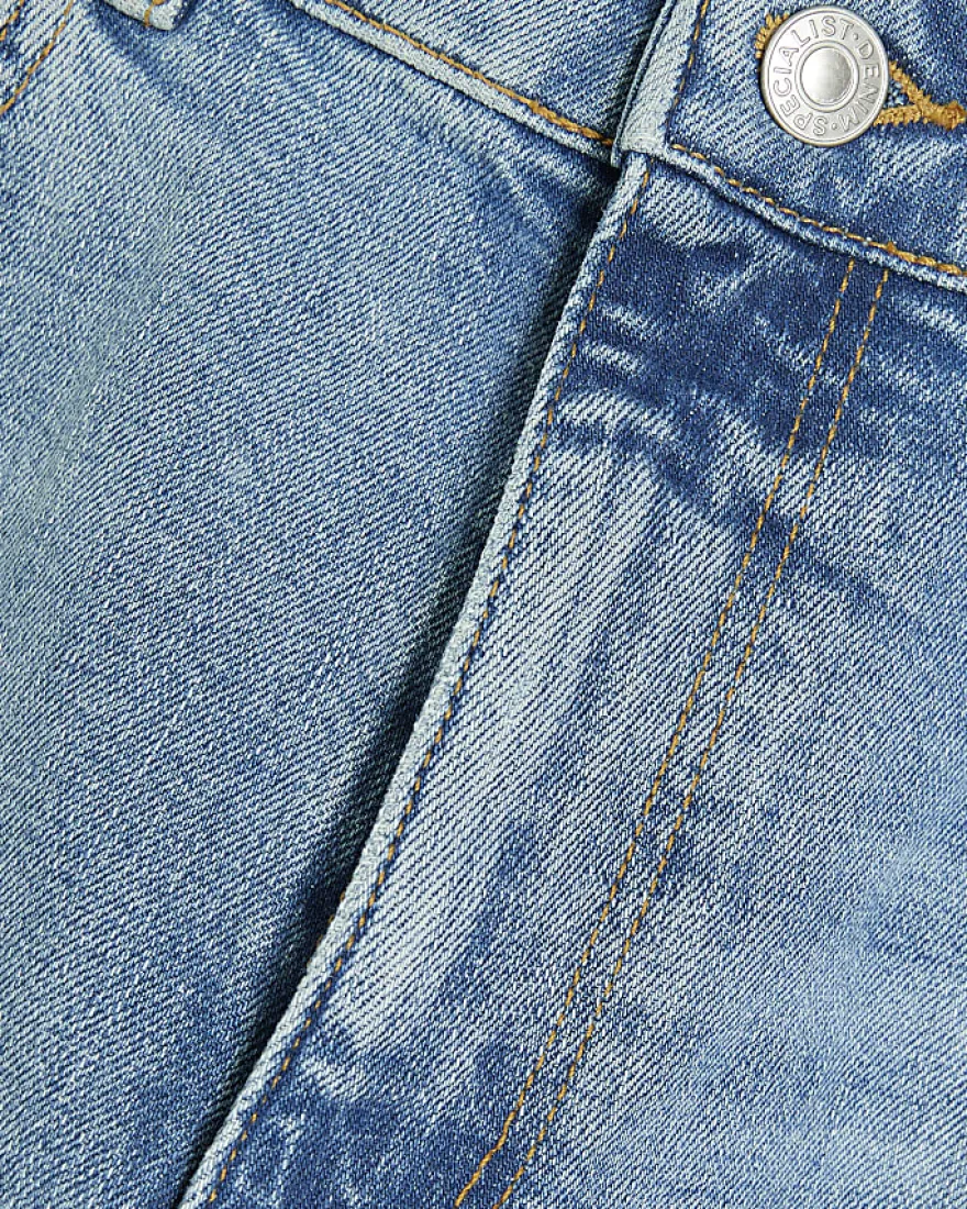 Blue Tapered Fit Stretch Jeans