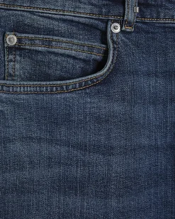 Blue Tapered Fit Stretch Jeans