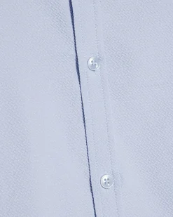 Blue Textured Muscle Fit Short Sleeve Shirt