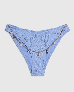 Blue Textured Shell Bikini Briefs