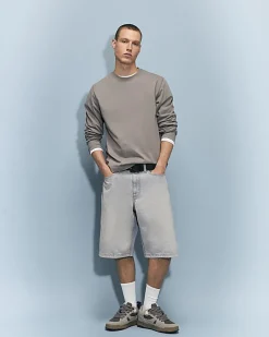 Blue Washed Paisley Denim Jorts