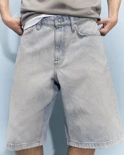 Blue Washed Paisley Denim Jorts