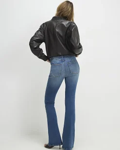 Blue Washed Sculpt Flare Jeans