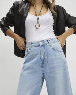 Blue Wide Leg Jeans
