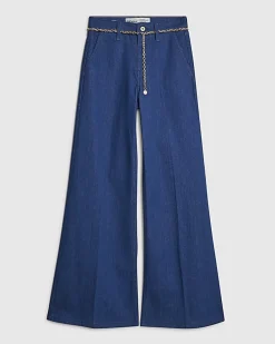 Blue Wide Leg Palazzo Jeans