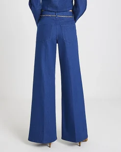 Blue Wide Leg Palazzo Jeans